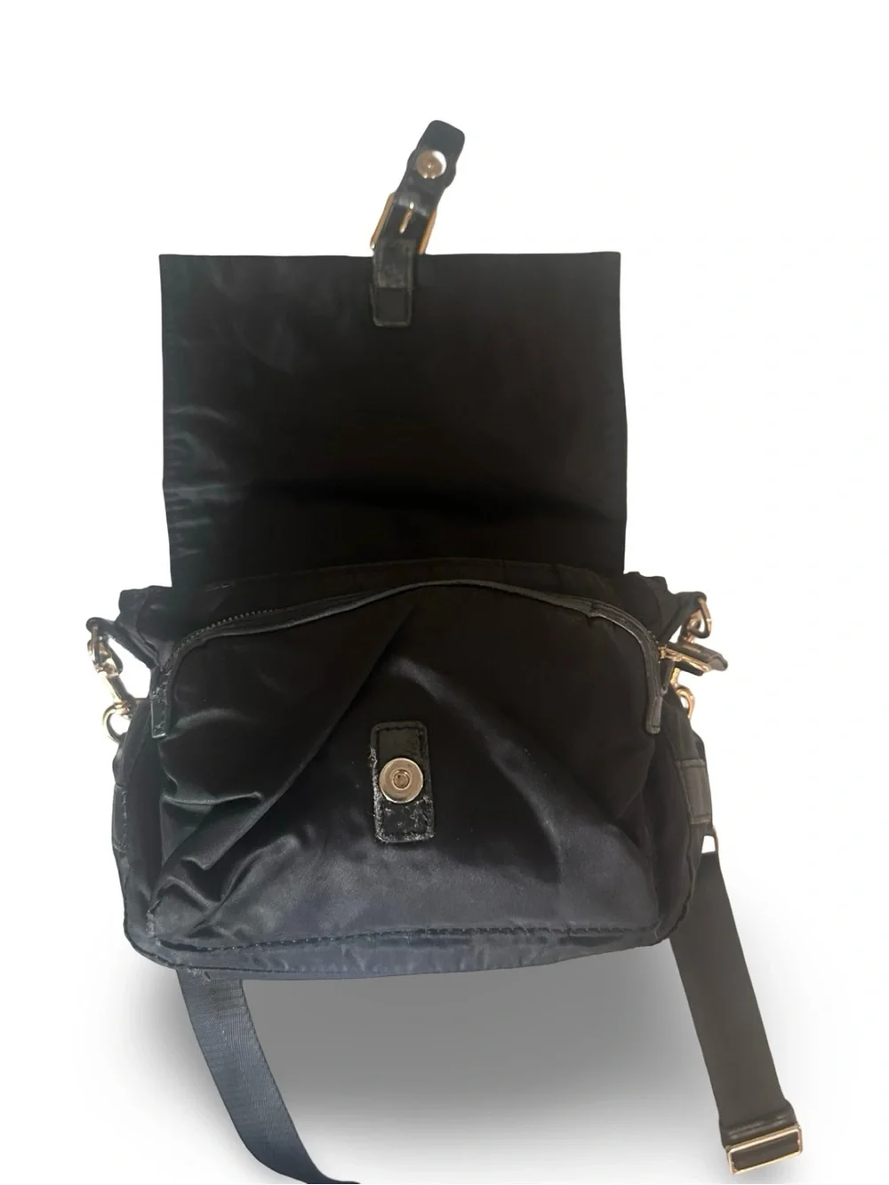Tory Burch Black Nylon Crossbody with Gold Hardware